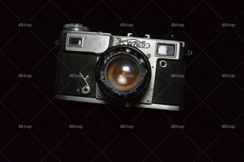 retro, camera, cue, dark background,