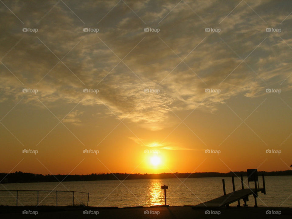 nature sunset lake dock by 8mmmemory