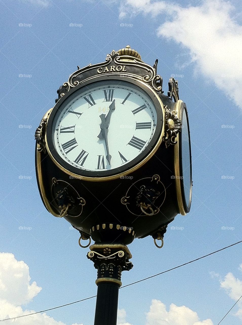 Public retro style clock
