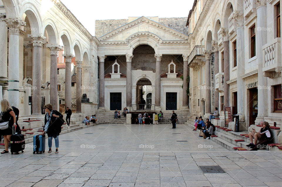 Inside of Diocletian's Palace in City of Split