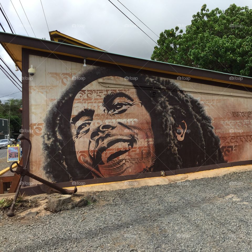 Bob Marley mural in Haleiwa HI