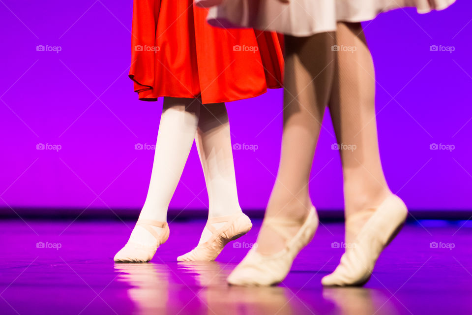 Classical Ballet Dancers Feet In Pointe Shoes
