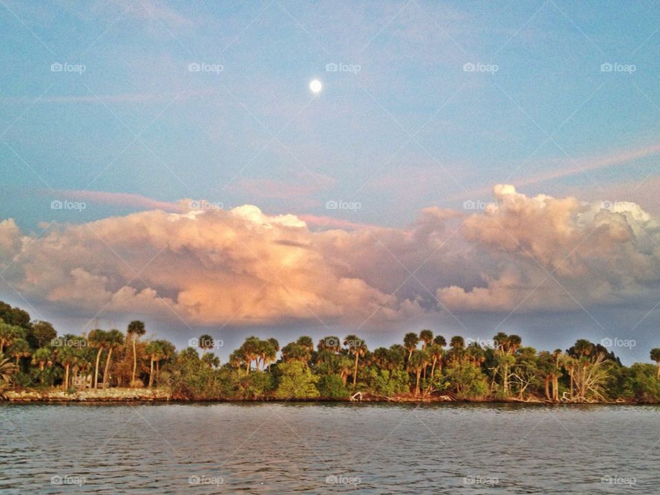 Moon over Indian River