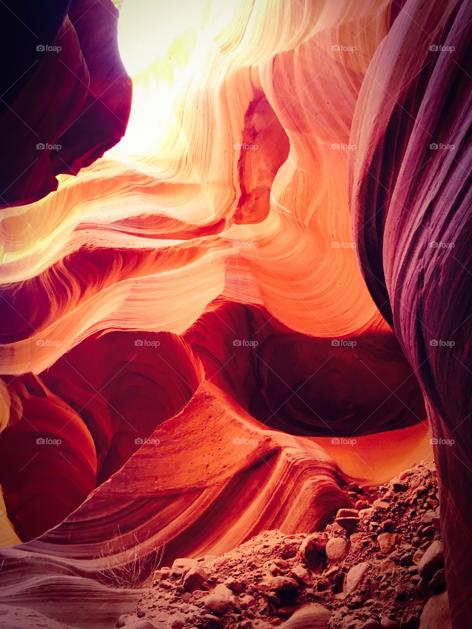 Low angle view of antelope canyon