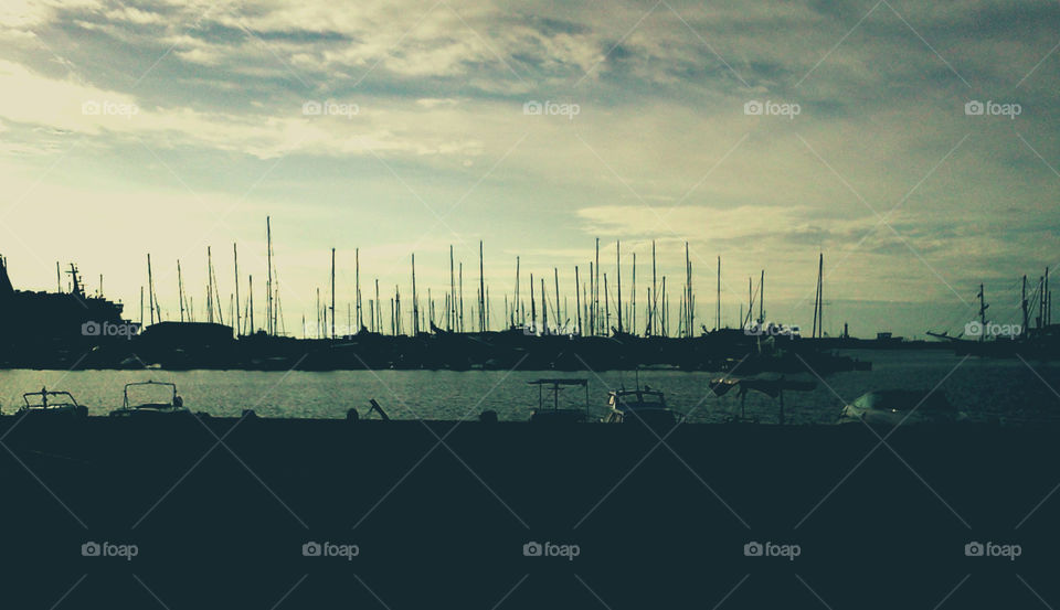 harbor, ships and boats. bar, montenegro. adriatic sea