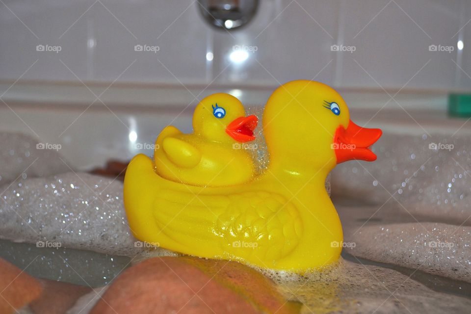 Rubber Ducky in the tub. Rubber Ducky in the bathtub 