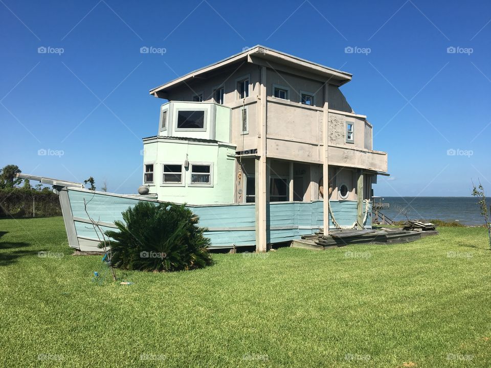 Boat house by the sea