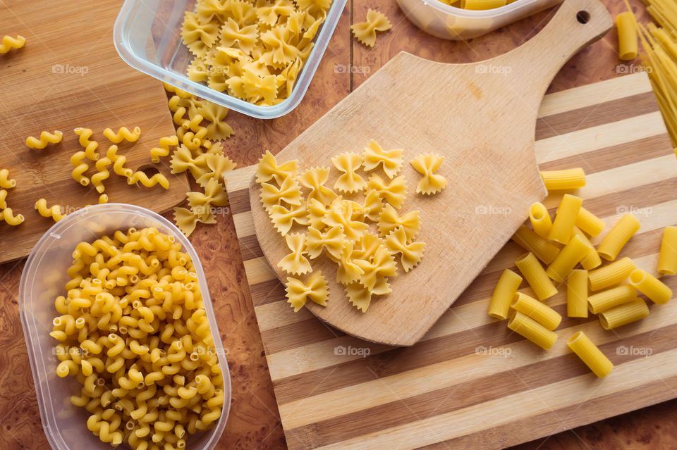 Different types of pasta