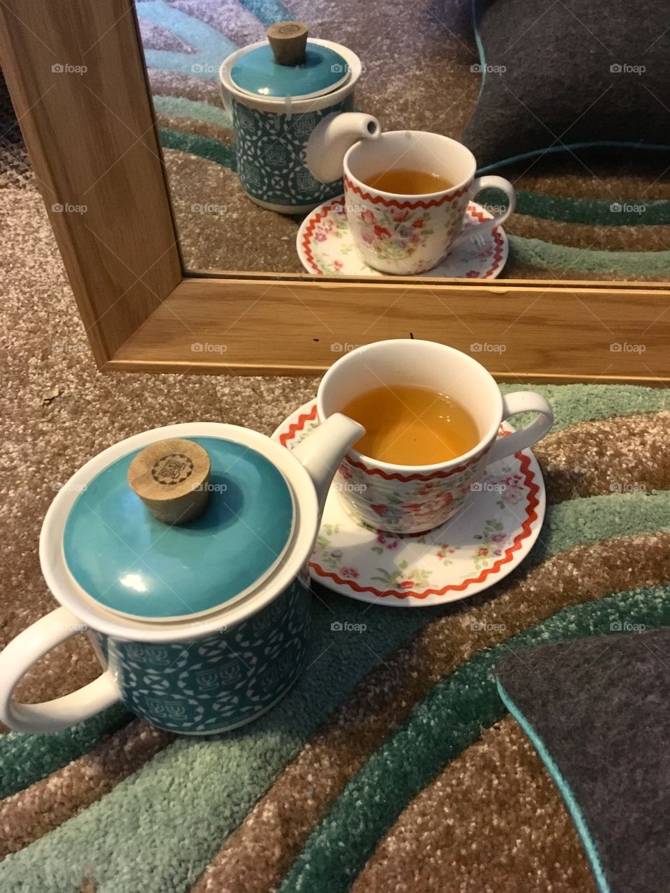 Afternoon tea, (peppermint and apple - interesting twist on a usual peppermint tea)