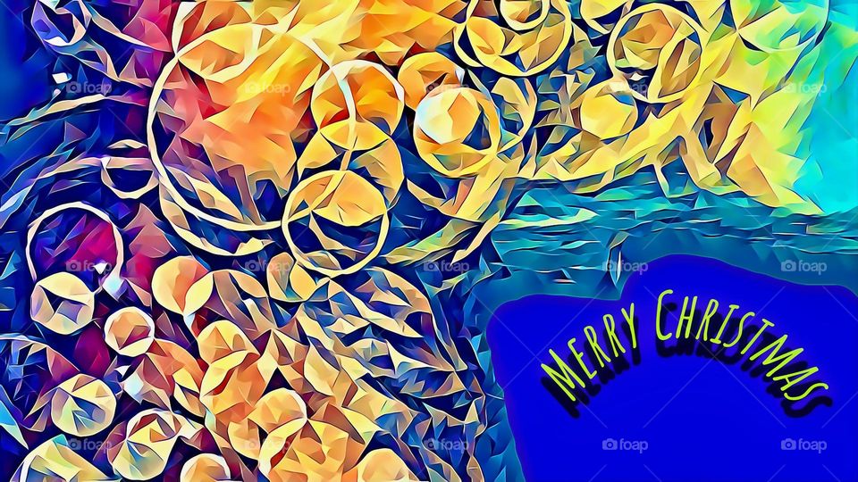 Greeting cards, Marry Christmas greetngs, Merry Christmaas, may the peace of Christmas be felt every tima, background is blue yellow light broen leght blue, shading yellow letters,