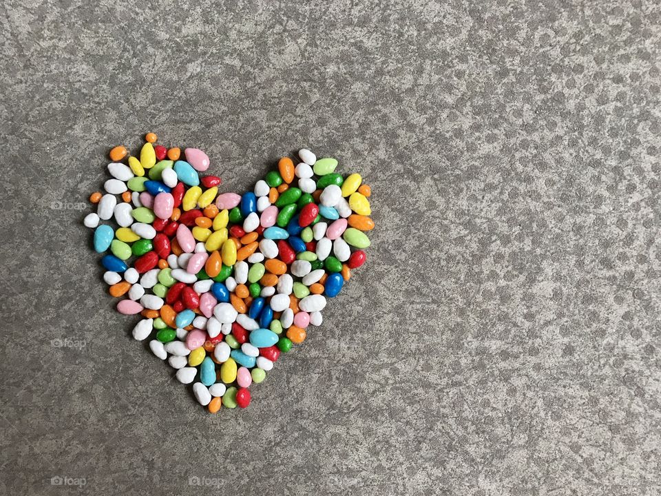 Multicolor heart on grey background 