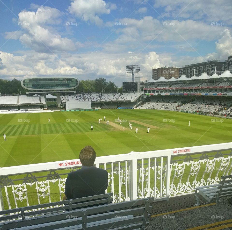 A cricket match from the stands