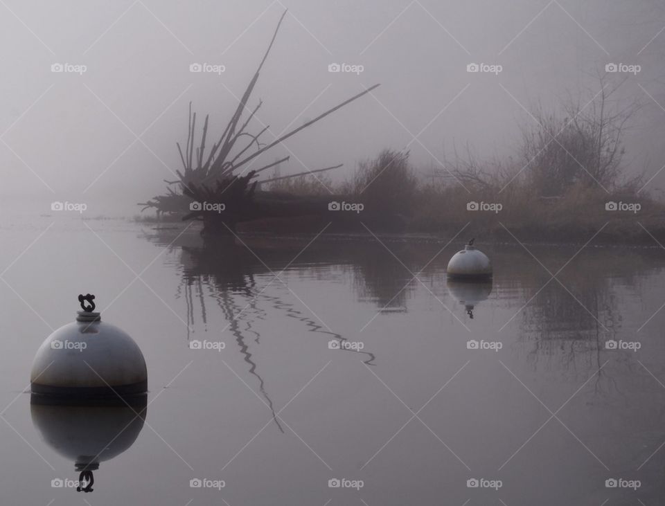 Buoy floating in the lake