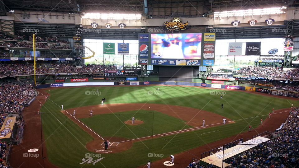 Miller Park. View of Miller Park in Milwaukee, WI before a Brewers game. 