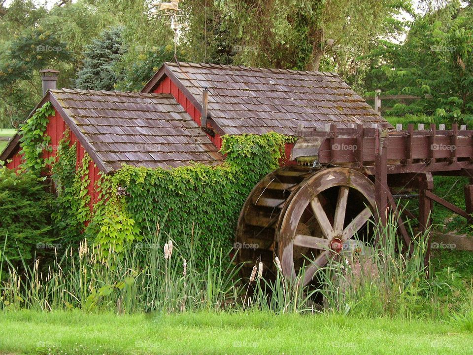 The Waterwheel. A picturesque waterwheel