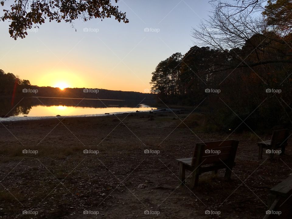 Sunset at Lake Benson Park