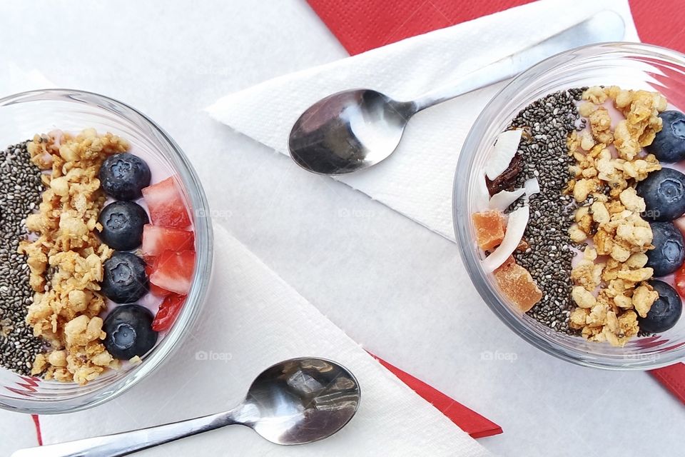 Healthy breakfast ready to eat