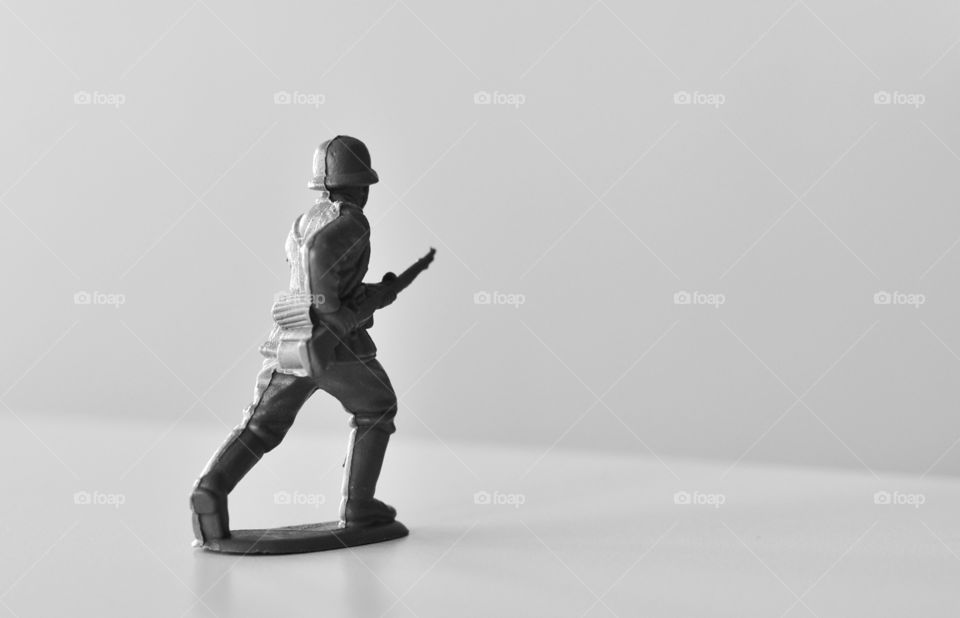 Soldier moving away