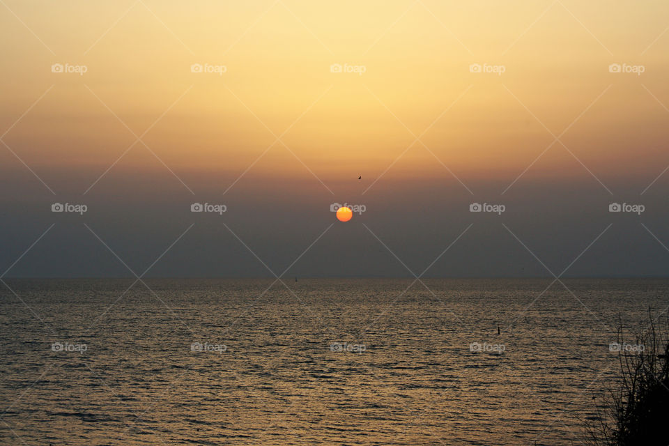 sunset on the sea