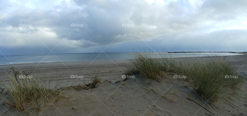 strand beach. düne Gras wolken sky