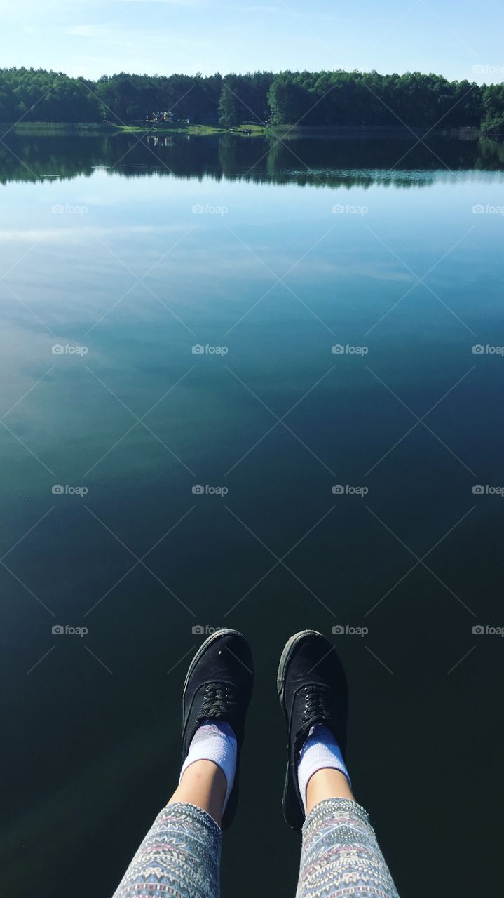 Feet above the deep water 