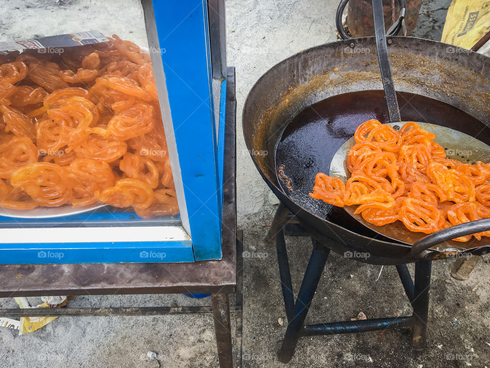 Jeelalebi a favourite sweet which is also a popular street food in India