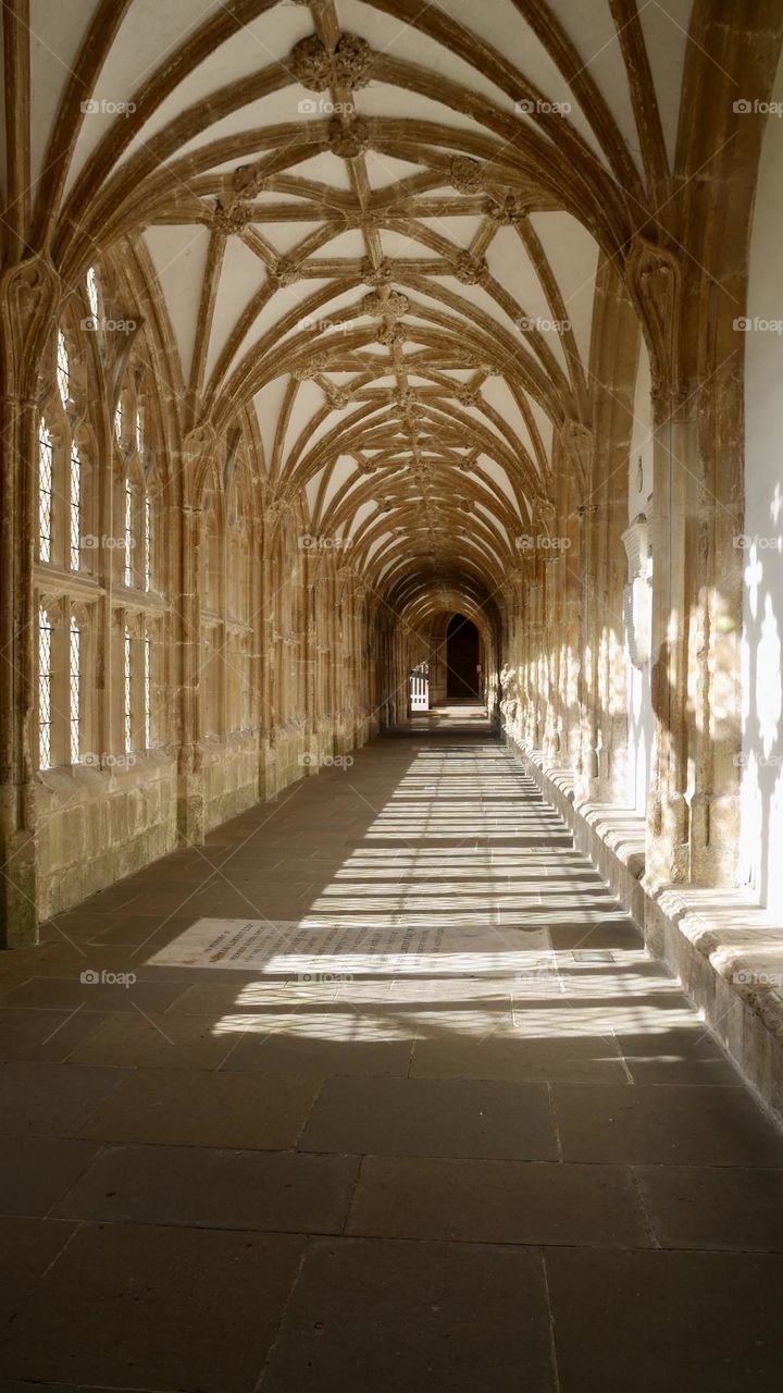 Corridor at st.John church Glastonbury uk