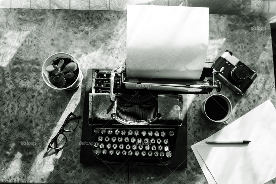 Old typewriter for writers