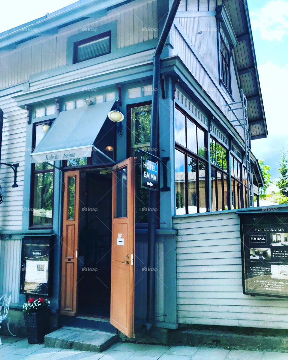 A wooden house from the early 20th century in Savonlinna. Savonlinna is a city and a municipality in South Savo in Eastern Finland. Located in the eastern part of the historical area of ​​Savo, on the islands of the lakes of the Saimaa water system.