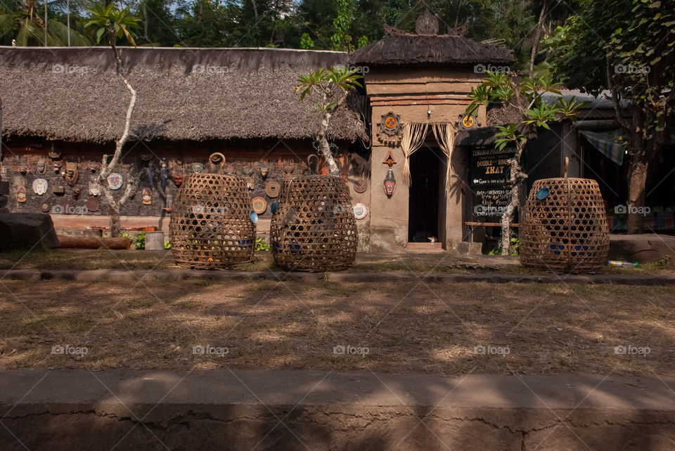 A house in tenganan, bali - indonesia.  one of tourism village.