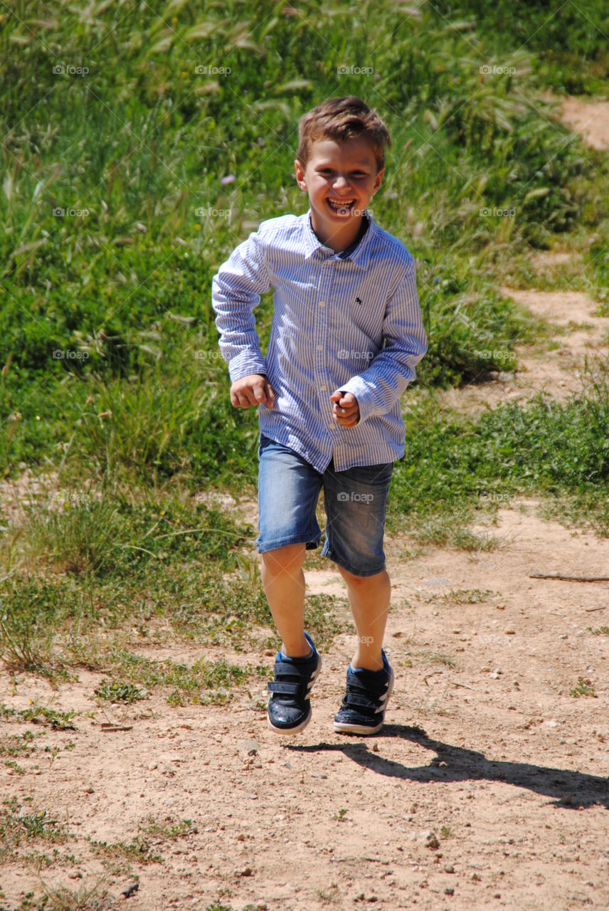 Boy having a good time on a sunny day