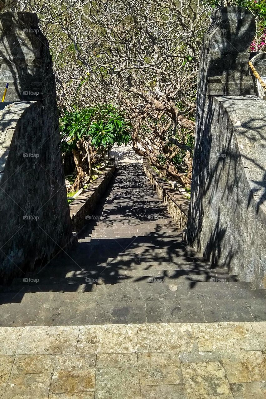 Beautiful staircase from above in high angle view