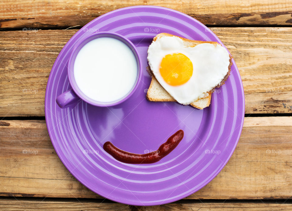 High angle view of healthy breakfast