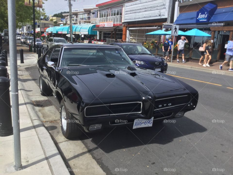 Classic GTO Muscle Car out for a Ride 