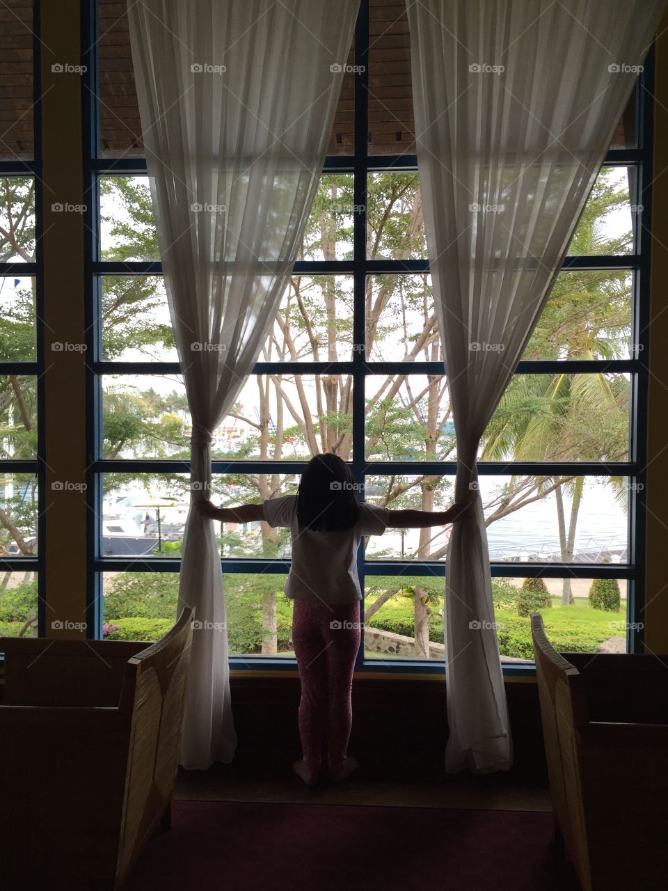 looking out the window