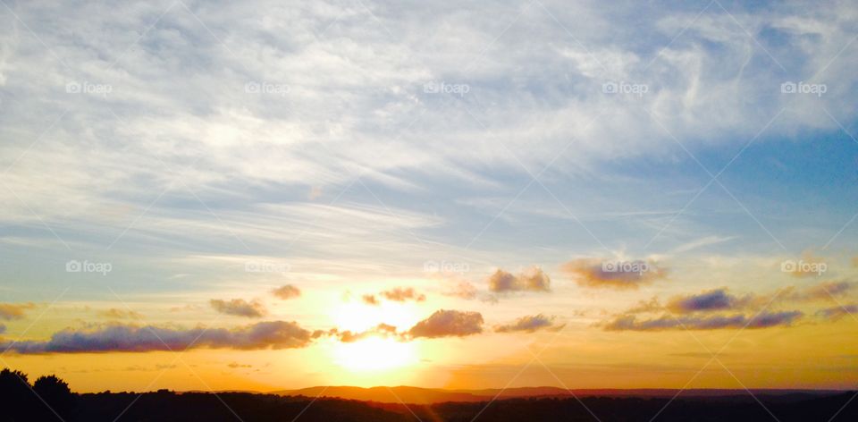 Dramatic clouds at sunset