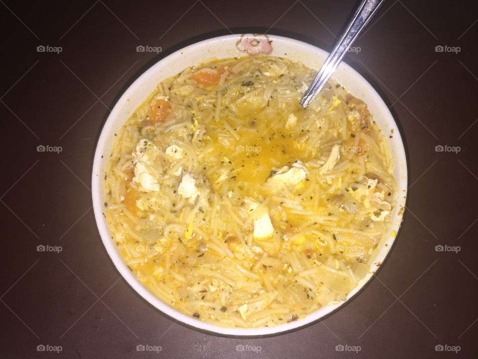 Homemade chicken noddle soup 