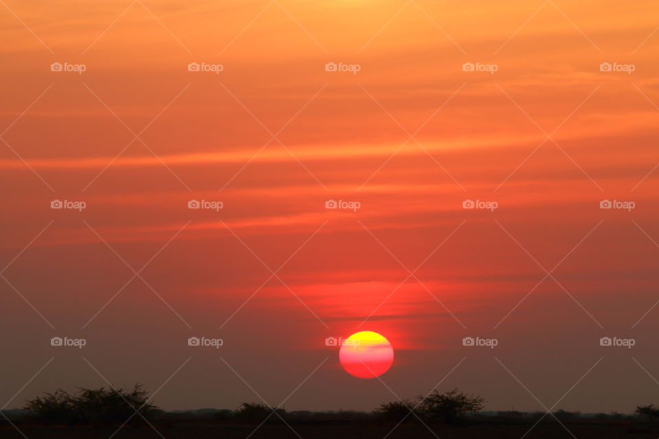 sunset in the Rann of Kutch, india