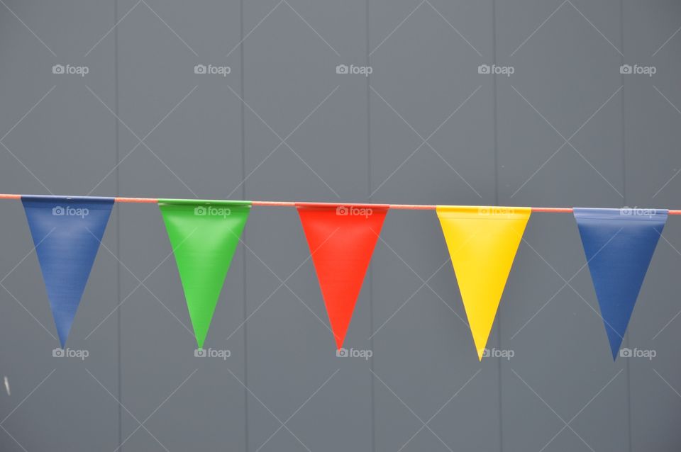 triangular colorful flags