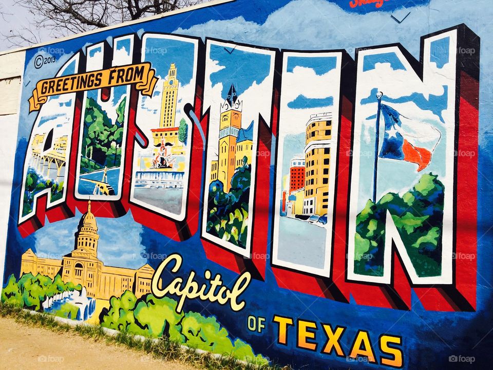 Welcome to Austin. Taken at the mural site in Austin, TX. 
