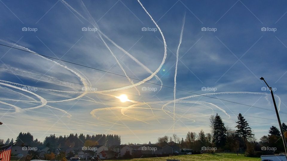 sky fog sun sky lines supernatural