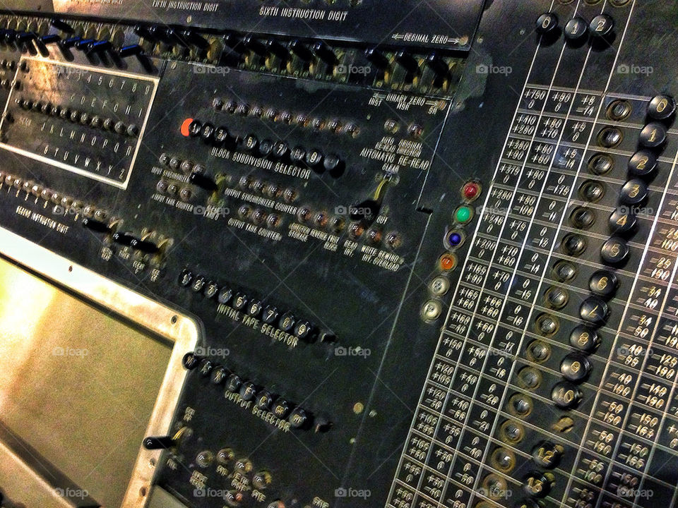 Obsolete vintage computer control panel