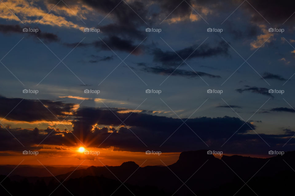 Beautiful sunset seen from Campos do Jordão SP Brazil