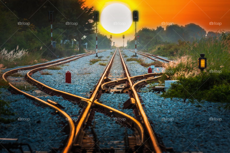 sunrise with railway
