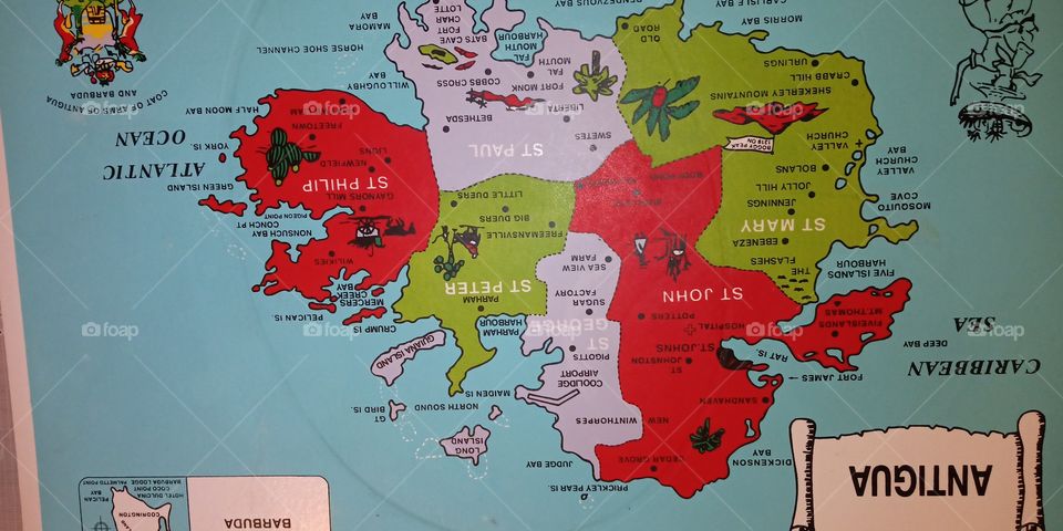 map of Antigua