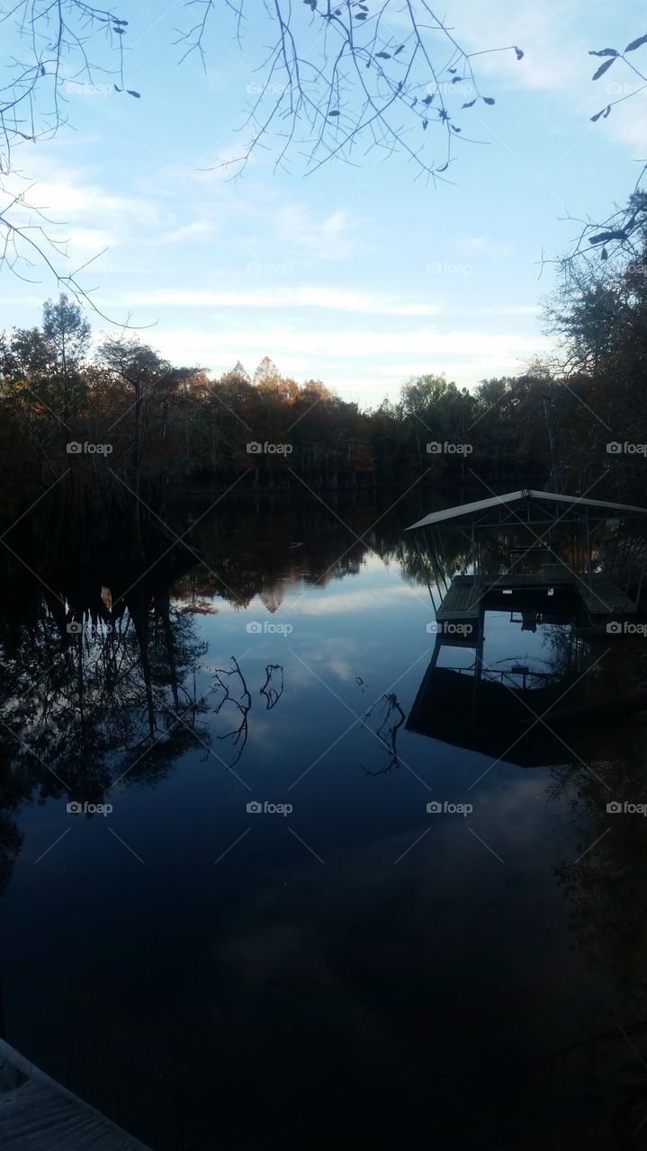 boat dock on the river