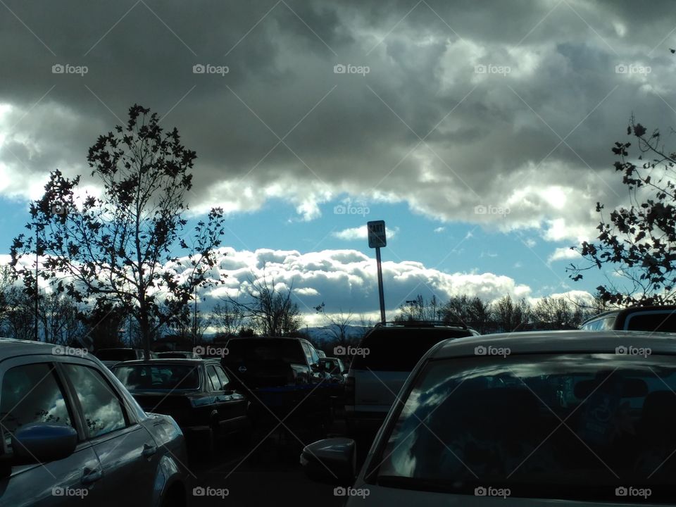parking lot shot of the sky