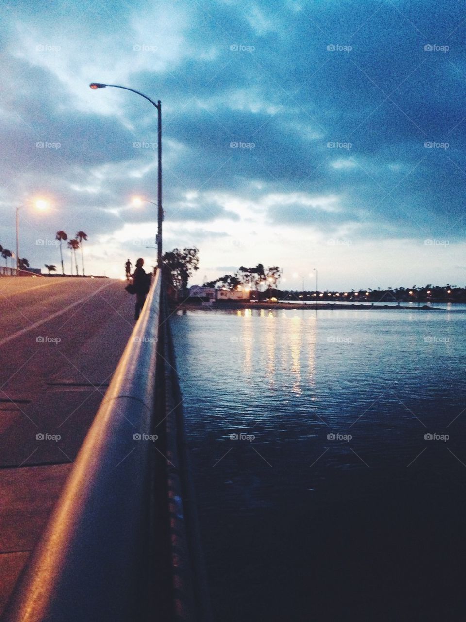 Woman on bridge