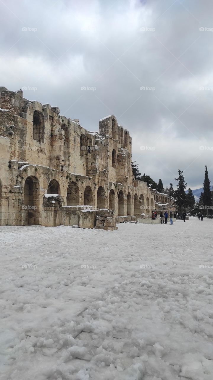 Rare scenery from Snowy Athens