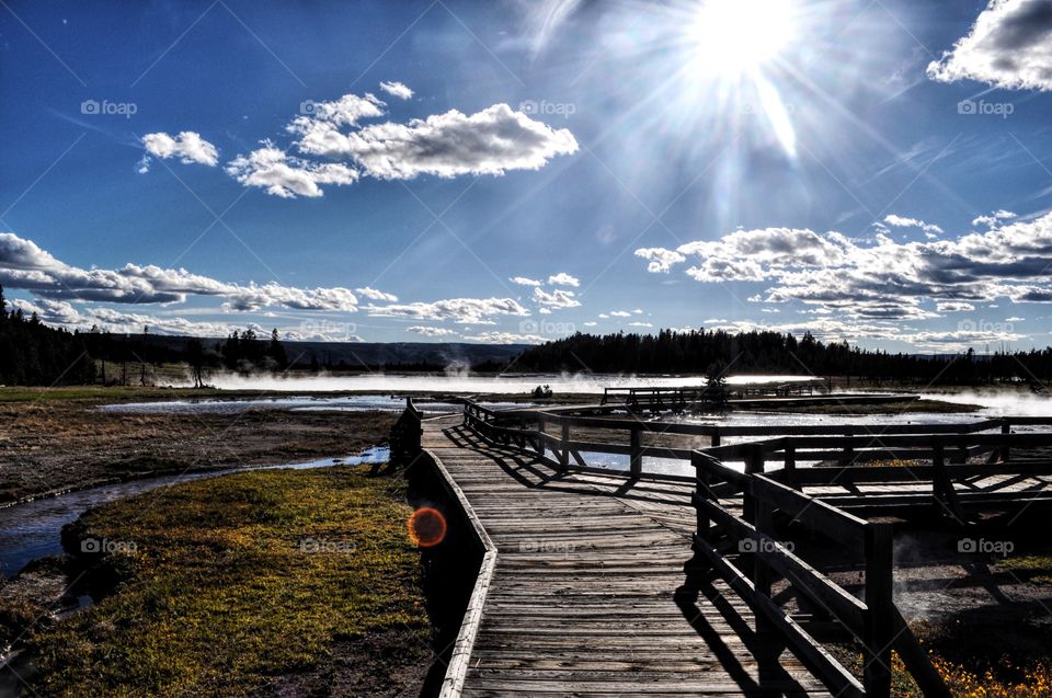 Boardwalk in Yellowstone National Park